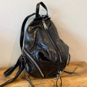 REBECCA MINKOFF Black Leather Backpack